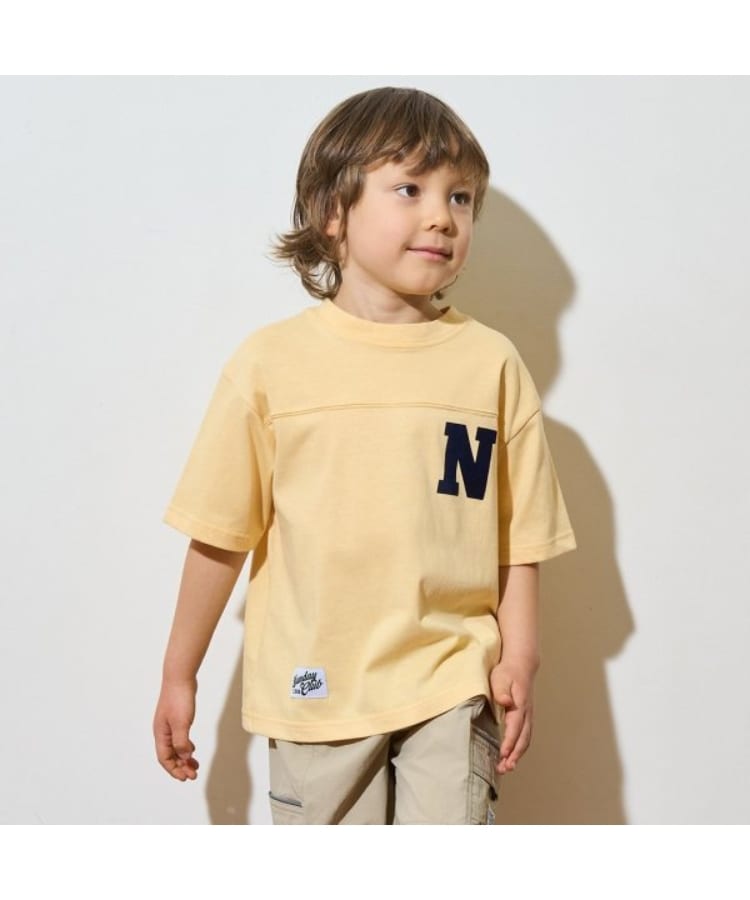 ビールーム(b.ROOM)の【どちらが前でもOK!】【カイテキ天竺】ロゴTシャツ マスタード(033)