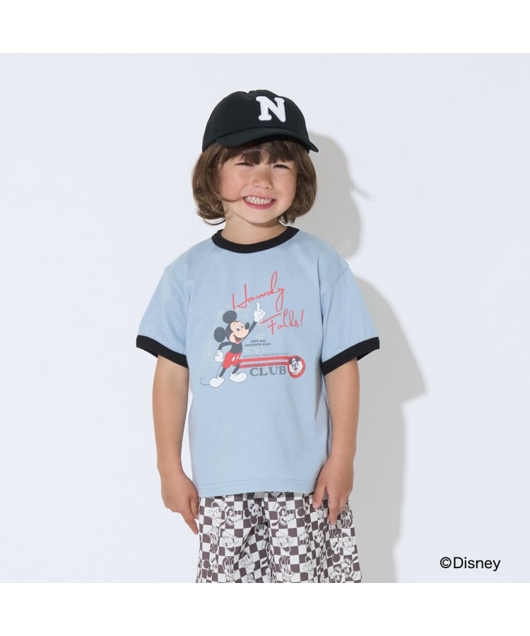 ビールーム(b.ROOM)の【Disney】【カイテキ天竺】アソートプリントリンガーTシャツ ブルー(191)