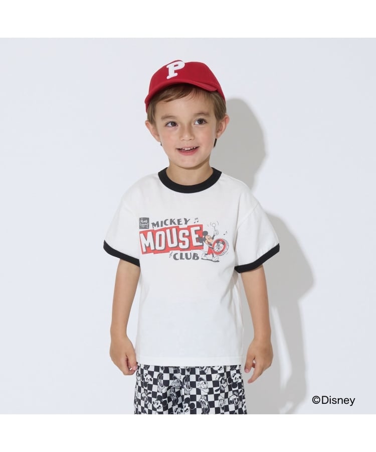 ビールーム(b.ROOM)の【Disney】【カイテキ天竺】アソートプリントリンガーTシャツ オフホワイト(003)