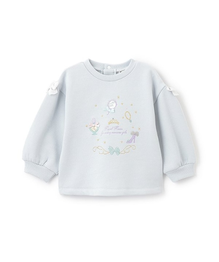 ピューピルハウス(Pupil House)の肩リボントレーナー サックスブルー(090)