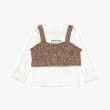 ピューピルハウス(Pupil House)のチェックビスチェドッキングT ブラウン(043)