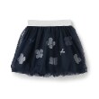 ピューピルハウス(Pupil House)の花モチーフチュールスカート ネイビー(094)