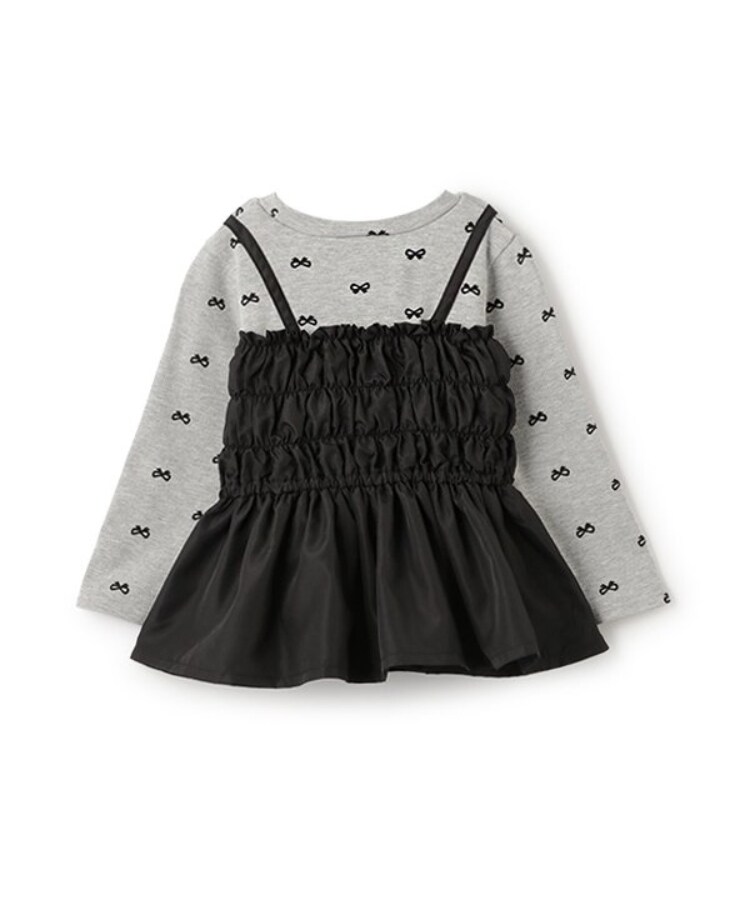 ピューピルハウス(Pupil House)のシャーリングビスチェ長袖トップス1