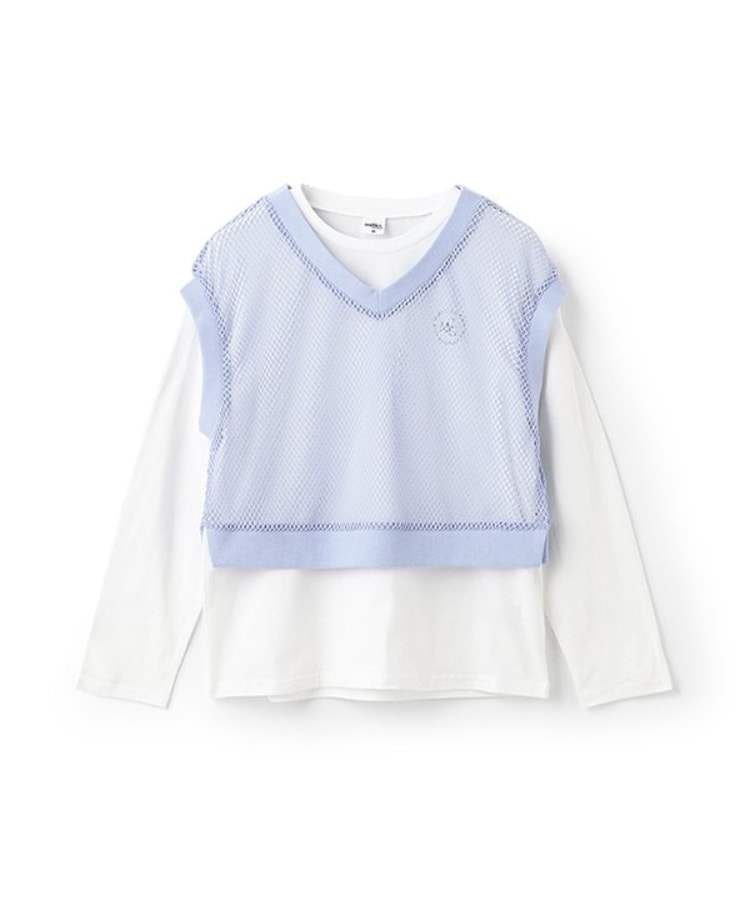 ピューピルハウス(Pupil House)のMCメッシュベスト＋長袖Tシャツ サックスブルー(090)