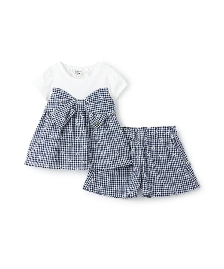 ピューピルハウス(Pupil House)の胸大リボン半袖セットアップ2