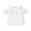 ピューピルハウス(Pupil House)のフリルオフショル半袖Tシャツ オフホワイト(003)