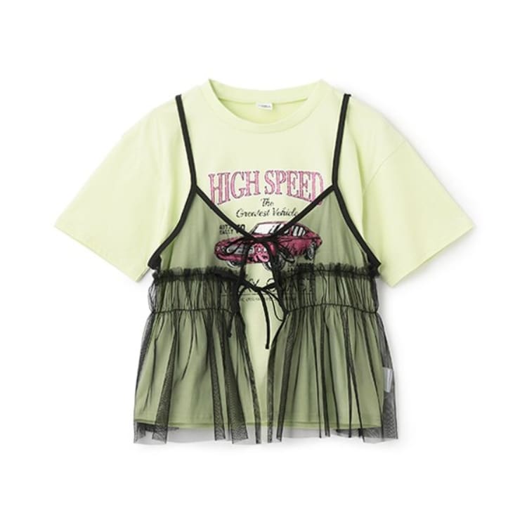ピューピルハウス(Pupil House)の【milky coast】チュール×ビスチェ半袖T Ｔシャツ