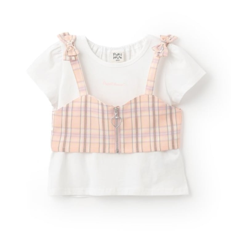 ピューピルハウス(Pupil House)のフロントジップビスチェ×半T Ｔシャツ