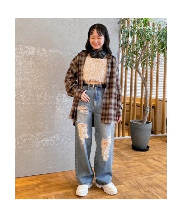 ミジェ(Mi-je)のオンブレチェックシャツ13