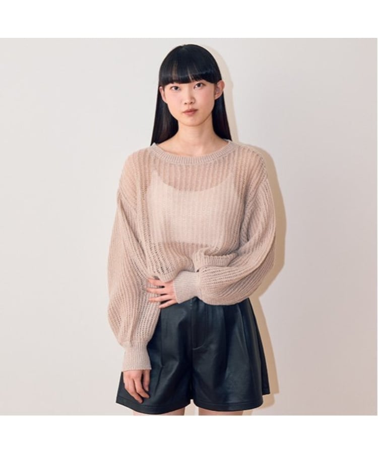 ミジェ(Mi-je)のメッシュニット ベージュ(052)