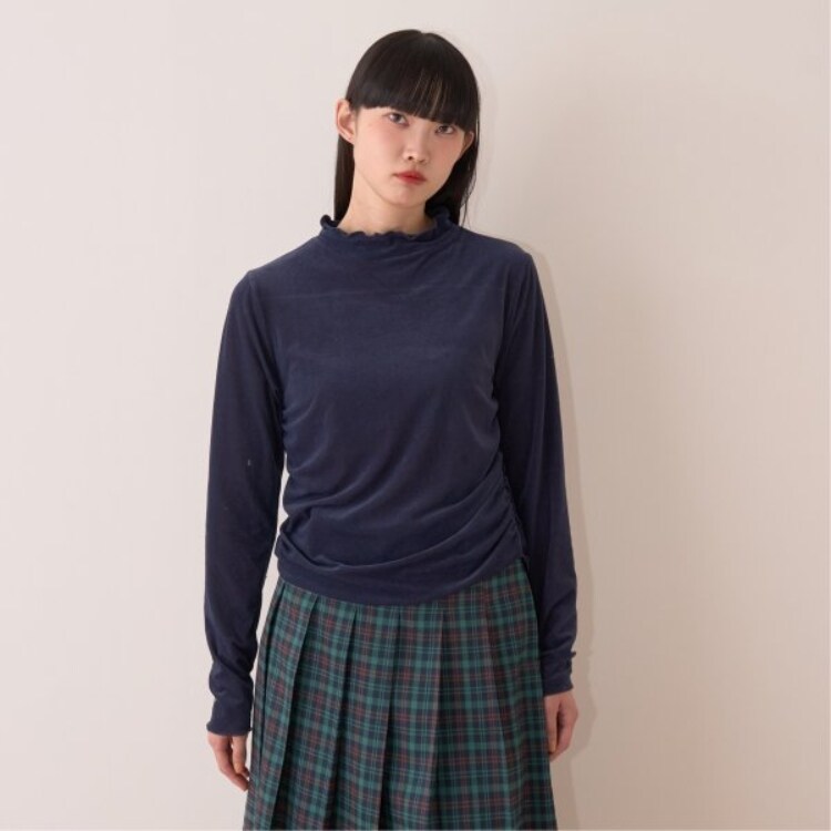ミジェ(Mi-je)のシアーベロアトップス【韓国ファッション】 Ｔシャツ