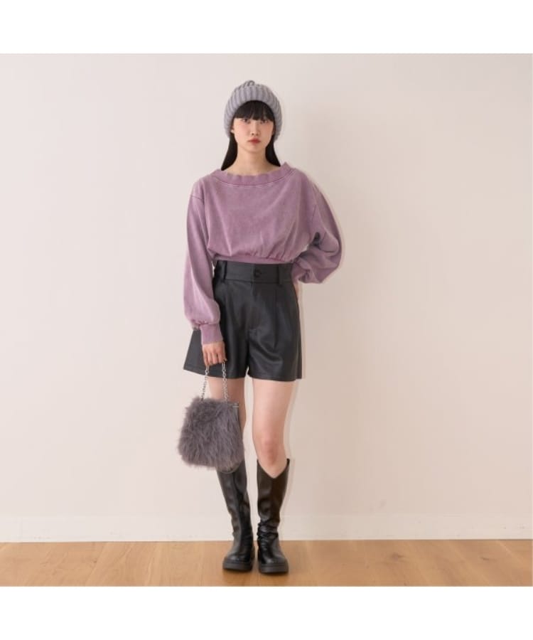 ミジェ(Mi-je)のステッチラインニット帽2