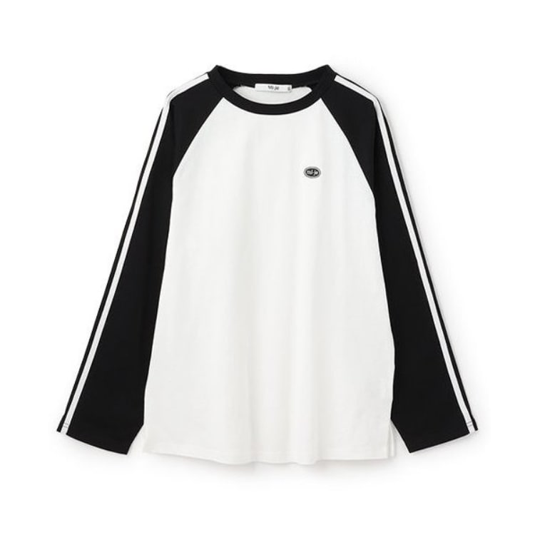 ミジェ(Mi-je)のラインラグラン長袖Tシャツ【韓国ファッション】 Ｔシャツ
