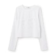 ミジェ(Mi-je)のモチーフフリル長袖Tシャツ オフホワイト(003)