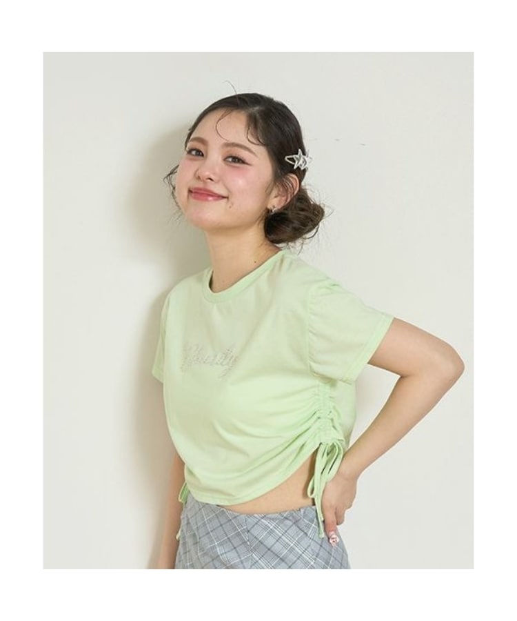 ミジェ(Mi-je)のストーンロゴ半袖Tシャツ1