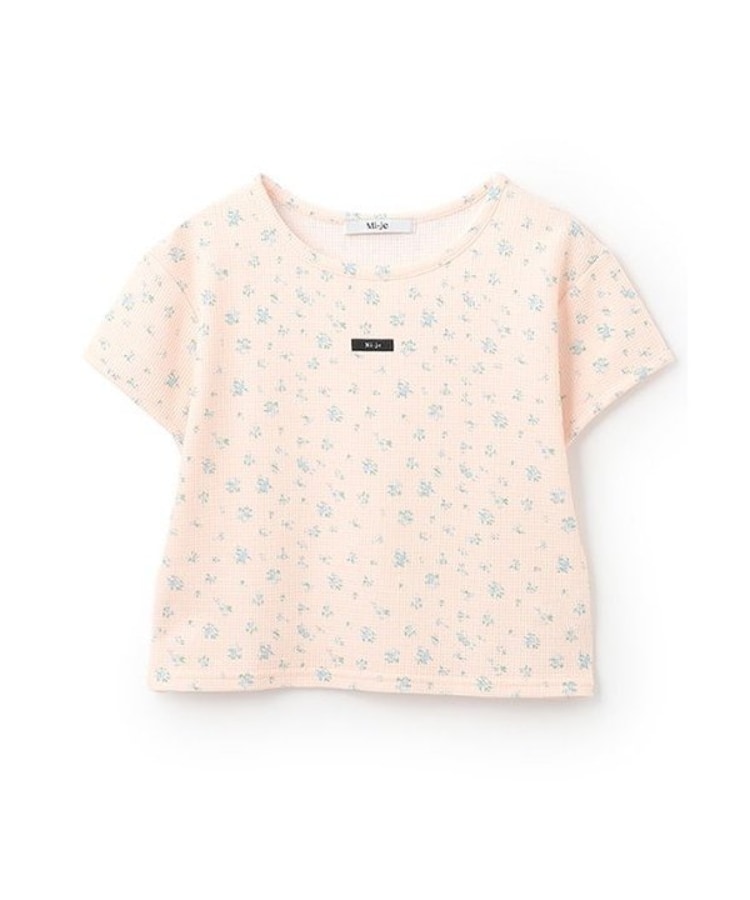 ミジェ(Mi-je)の小花柄ワッフル半袖Tシャツ3