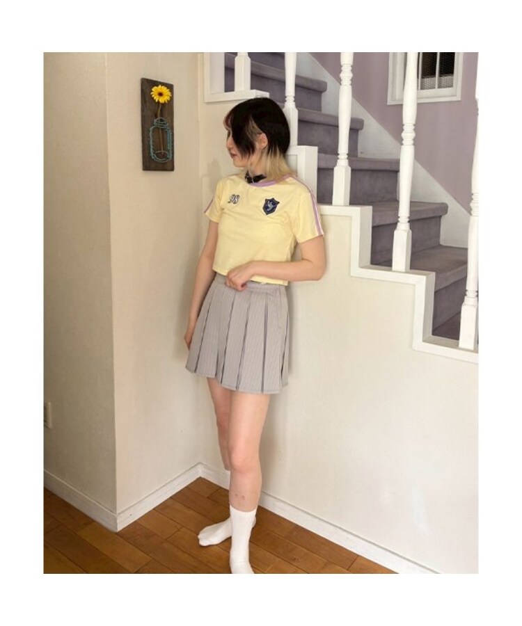 ミジェ(Mi-je)のラインコンパクト半袖Tシャツ13