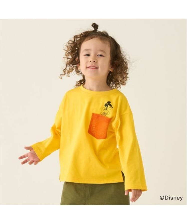ミニマル(MINIMAL)の【Disney】 胸ポケットつき長袖Tシャツ イエロー(031)