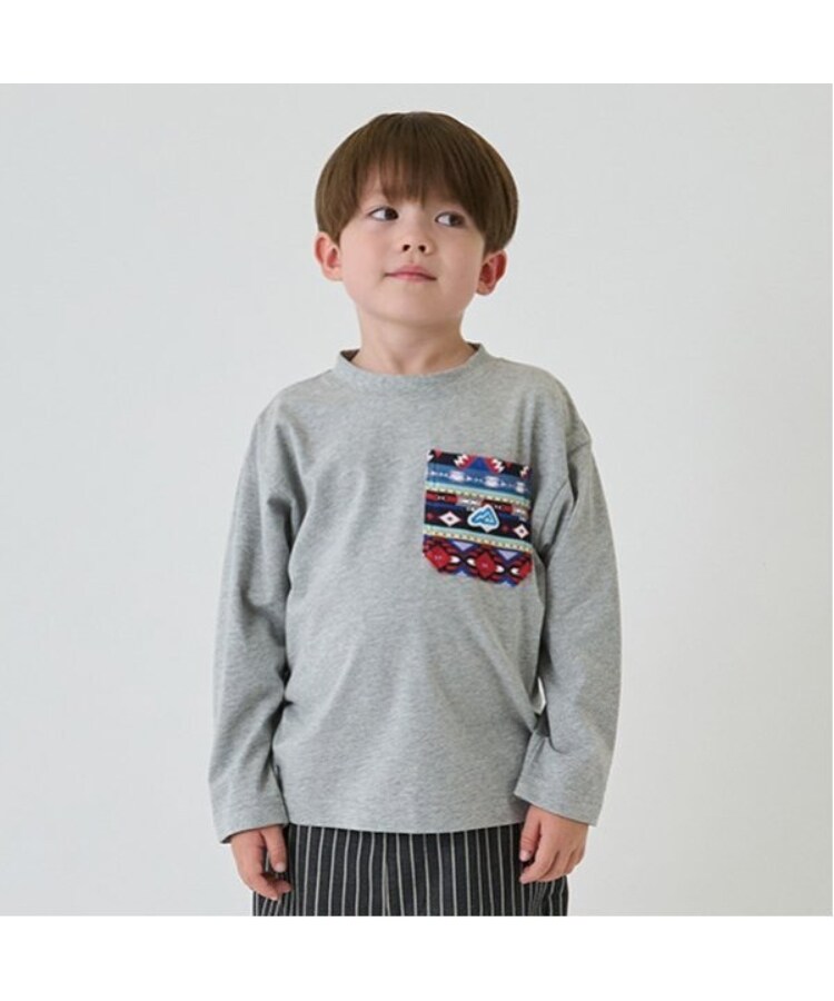 ミニマル(MINIMAL)の【防汚加工】柄ポケット Tシャツ グレー(112)
