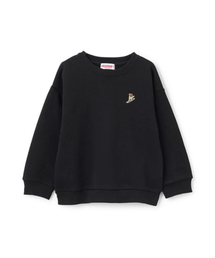 ミニマル(MINIMAL)の裏毛ワンポイント刺繍プルオーバー ブラック(219)