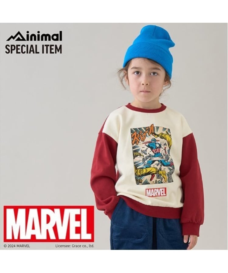 ミニマル(MINIMAL)の【MARVEL】裏毛プルオーバー レッド(061)