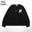 ケーピー(KP)のtroislapins うさぎワッペン長袖Tシャツ(140～160) ブラック(219)