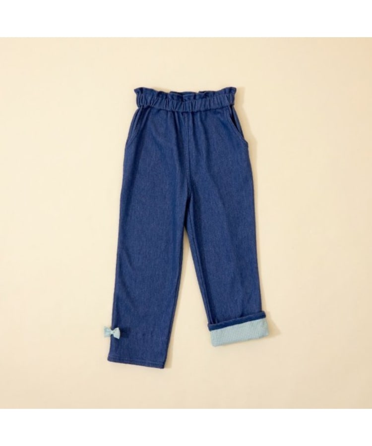 ケーピー(KP)のKP coucou(ケーピーククー)裾リボンデニム風パンツ(80～140)18