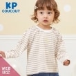 ケーピー(KP)のKP coucou?(ケーピーククー)ワンポイント刺繍長袖ボーダーTシャツ(80～140) ベージュ(052)