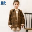 ケーピー(KP)のKP(ケーピー)ビッグカラーウールチェックコート(90～130) ブラウン(043)