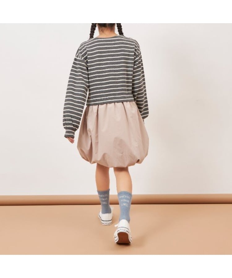ケーピー(KP)のtroislapins(トロワラパン)鹿の子ボーダーワンピース(140～160)8