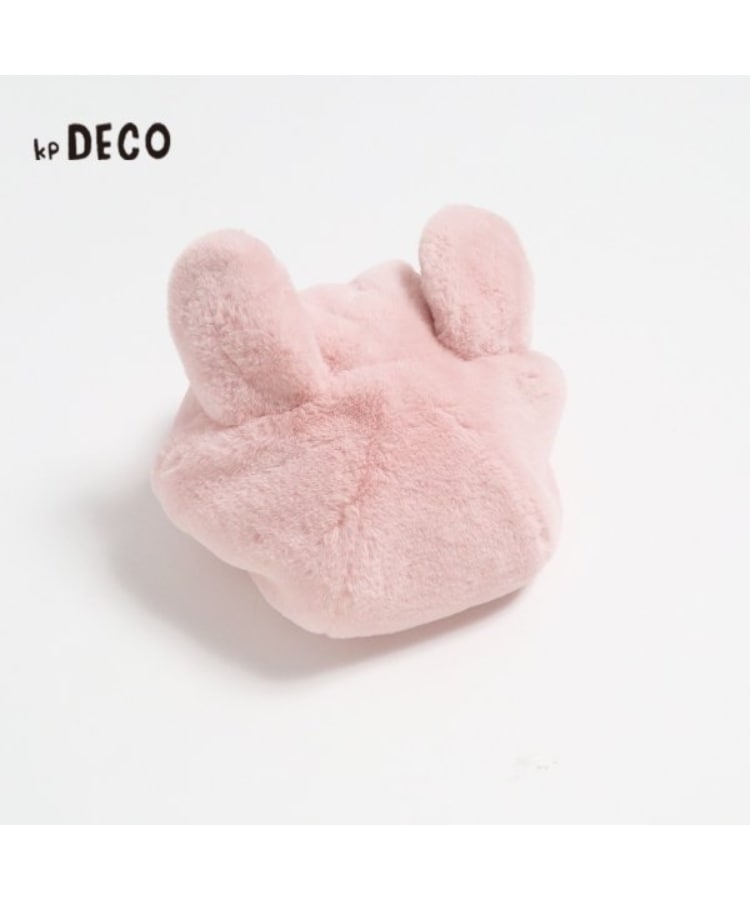 ケーピー(KP)のKPDECO(ケーピーデコ)フェイクファー耳付ベレー帽(S～M) ピンク(071)