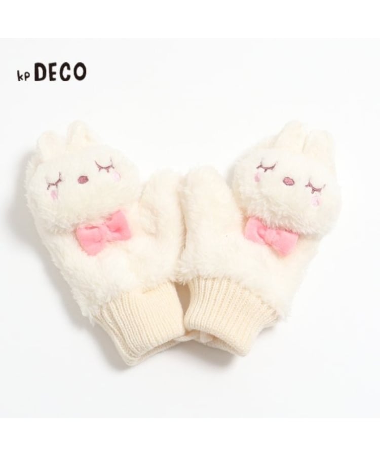 ケーピー(KP)のKPDECO(ケーピーデコ)立体mimi付きミトン(S～M) オフホワイト(003)