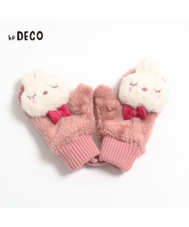 ケーピー(KP)のKPDECO(ケーピーデコ)立体mimi付きミトン(S～M) ピンク(074)