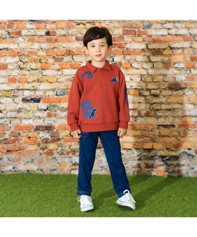 ケーピー(KP)のKPBOY(ケーピーボーイ)衿付きワッペンプリントトレーナー(100～150)1