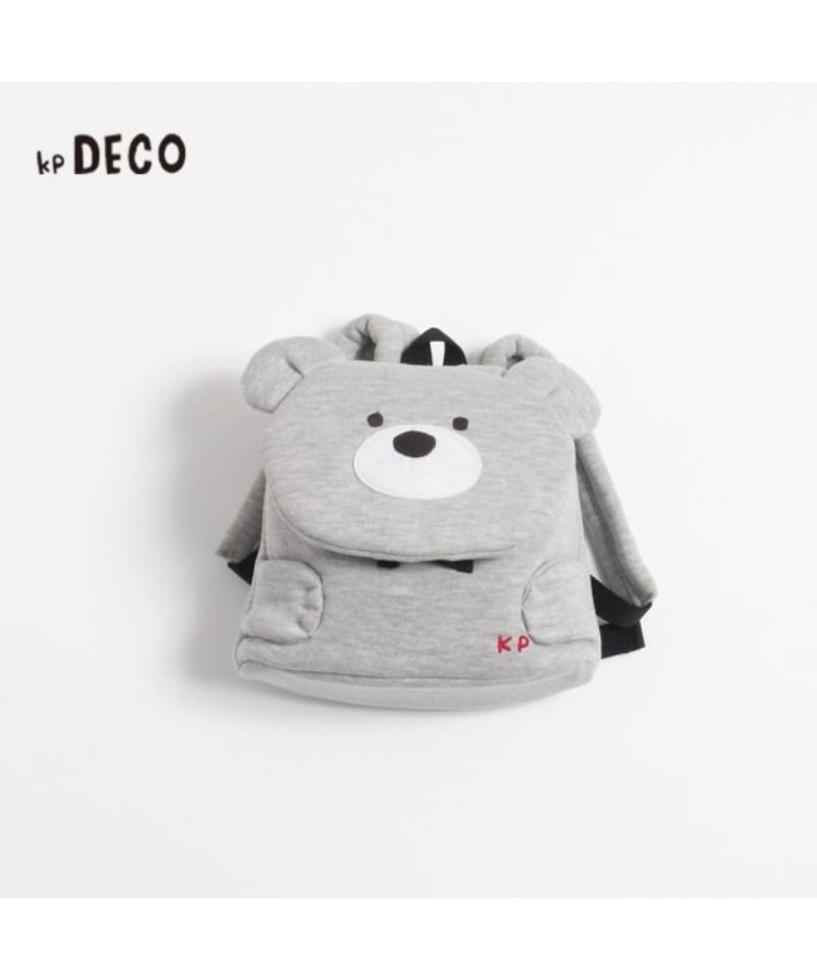 ケーピー(KP)のKPDECO(ケーピーデコ)クマモチーフリュック ライトグレー(211)
