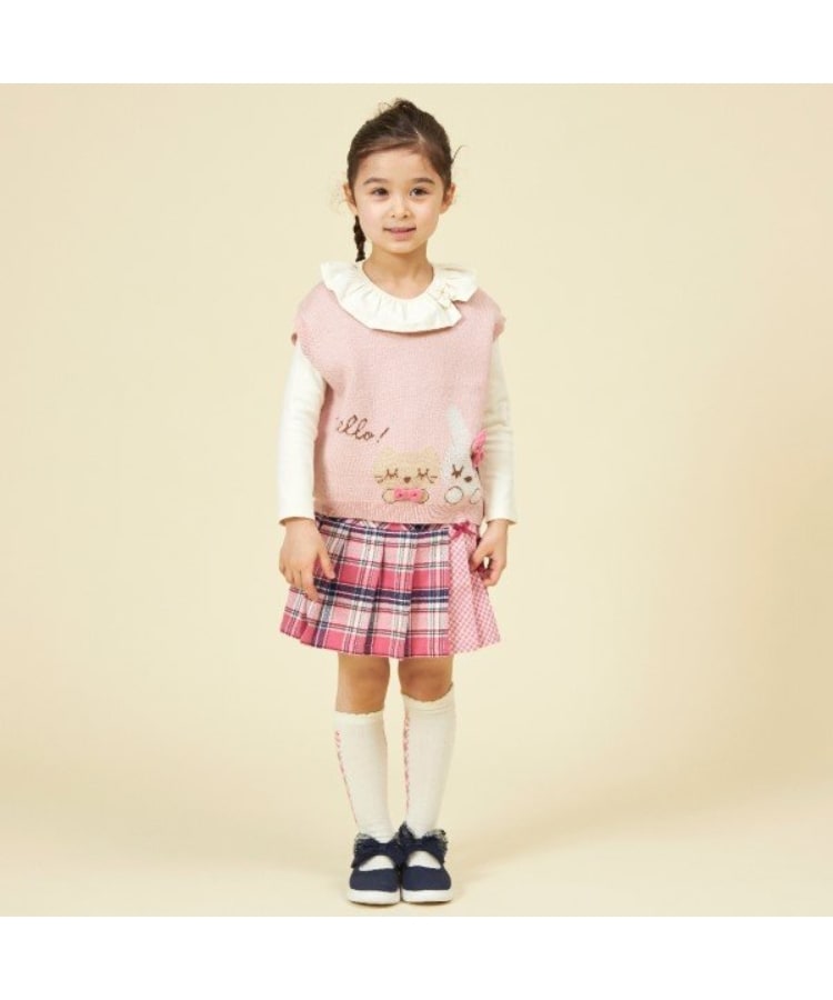 ケーピー(KP)のKP チェックプリーツリボン付きスカパン(90～160)6