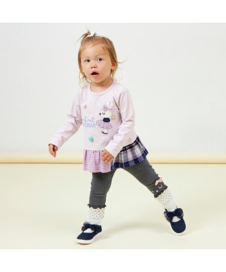 ケーピー(KP)のKP うさぎお顔モチーフ裾折り返しスパッツ(80～120)11