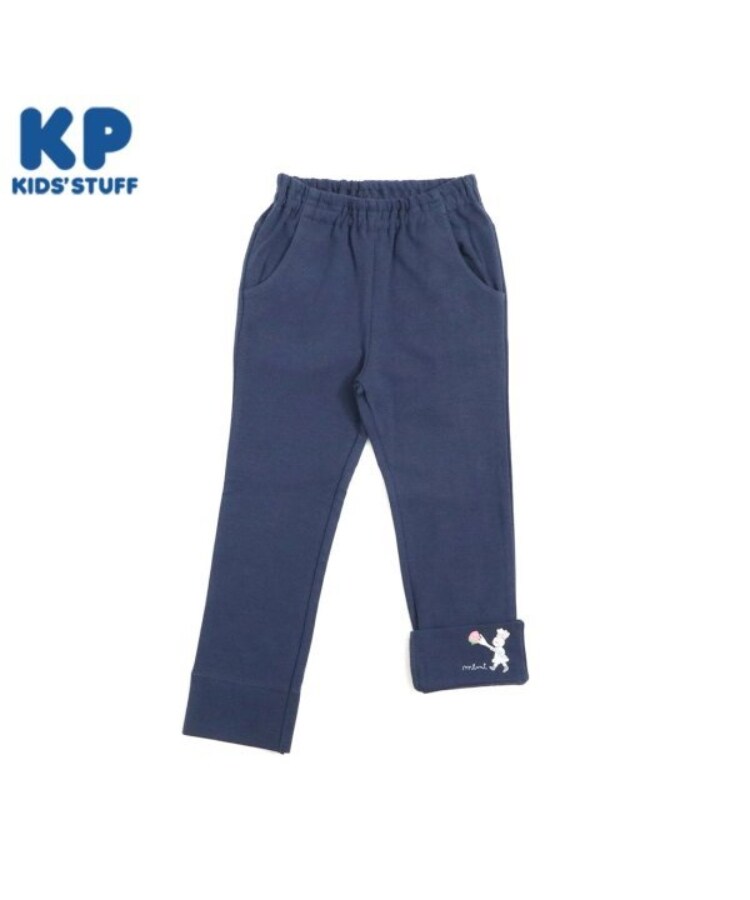 ケーピー(KP)のKP 裾折り返しうさぎ刺しゅうパンツ(100～160) ネイビー(094)