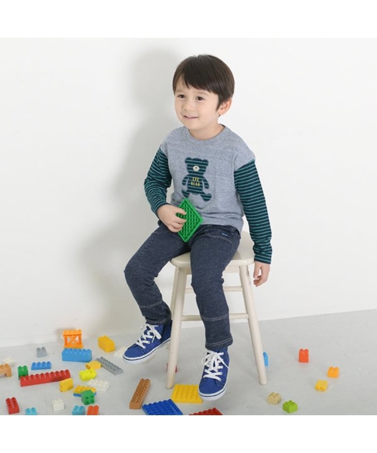 ケーピー(KP)のKPBOY デニム風ニットツイルパンツ(90～150)15
