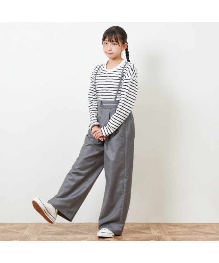 troislapins サスペンダー付きワイドパンツ(140~160)(その他 troislapins サスペンダー付きワイドパンツ(140~160)(その他