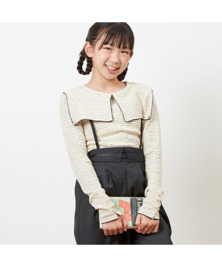 ケーピー(KP)のtroislapins サスペンダー付きワイドパンツ(140～160)12