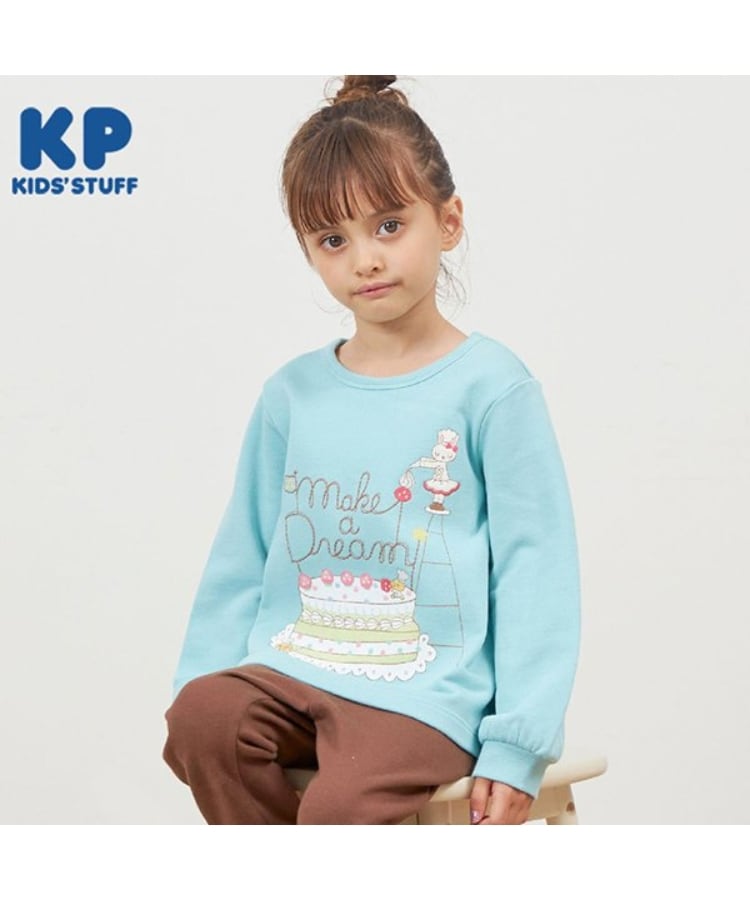 ケーピー(KP)のKP パティシエうさぎケーキトレーナー(80～140) ミントグリーン(021)