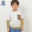 ケーピー(KP)のKPBOY チェックとミニ裏毛のレイヤード風トレーナー(90～160) オフホワイト(103)