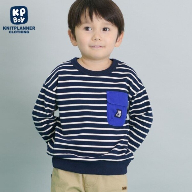 ケーピー(KP)のKPBOY ミニ裏毛ポケット付きボーダートレーナー(90～160) その他