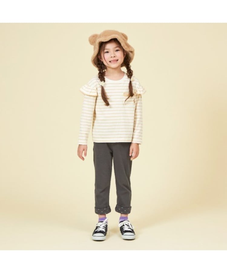 ケーピー(KP)のKP 肩フリルボーダー長袖Tシャツ(100～160)9