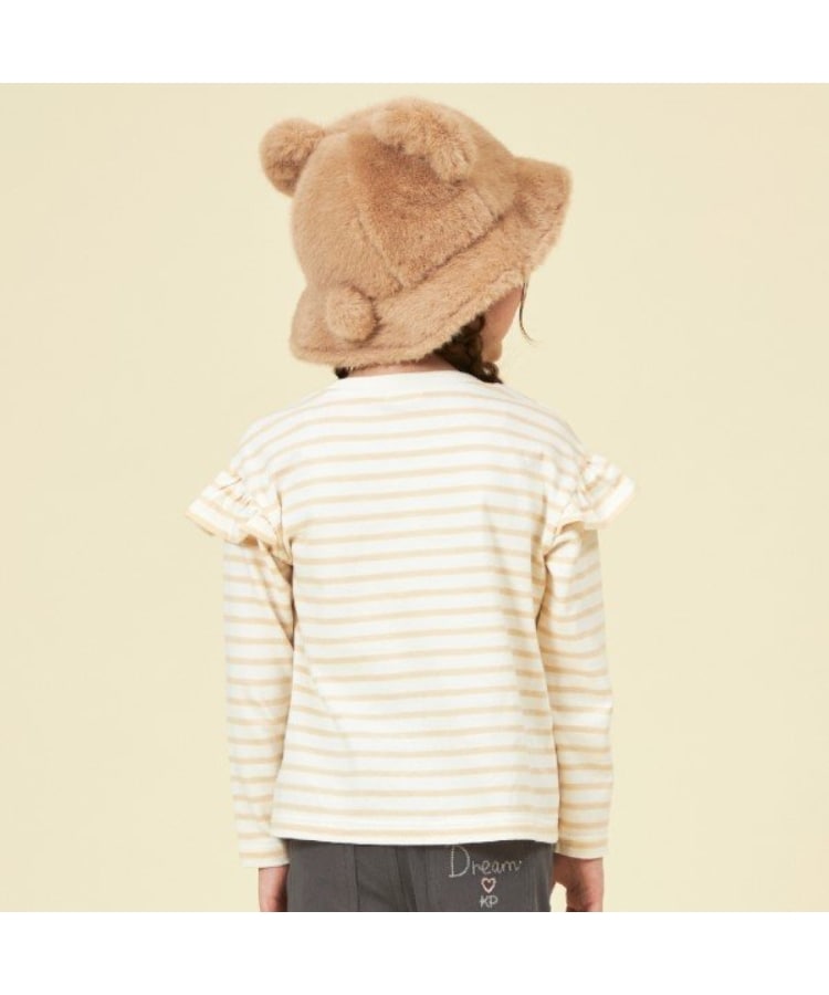 ケーピー(KP)のKP 肩フリルボーダー長袖Tシャツ(100～160)10