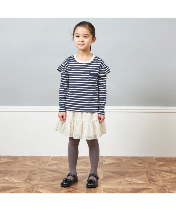 ケーピー(KP)のKP 肩フリルボーダー長袖Tシャツ(100～160)12