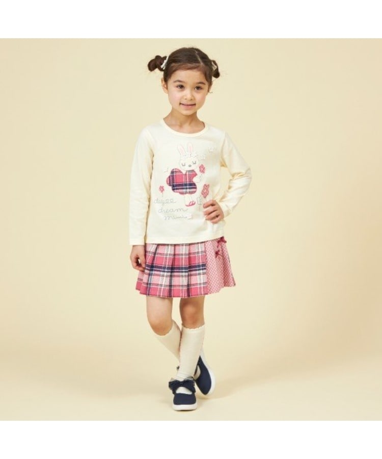 ケーピー(KP)のKP うさぎチェックアップリケ長袖Tシャツ(80～140)12