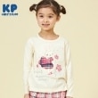 ケーピー(KP)のKP うさぎチェックアップリケ長袖Tシャツ(80～140) オフホワイト(003)