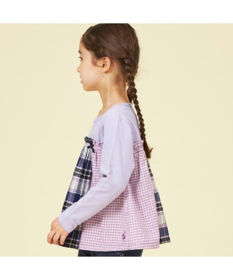 ケーピー(KP)のKP チェック切り替えリボン付き長袖Tシャツ(80～150)7